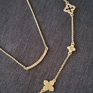 2 lia Sophia necklaces, gold